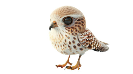 Fototapeta premium Bird of prey perched or kestrel bird isolated on png background.