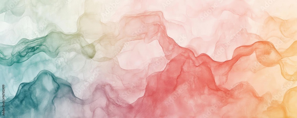 Poster a captivating abstract background featuring soft waves of color blending seamlessly in shades of gre