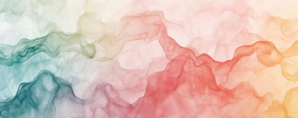 Fototapeta premium A captivating abstract background featuring soft waves of color blending seamlessly in shades of green, red, and pastel hues.