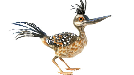 Fototapeta premium Colored Roadrunners Bird Character Isolated on Png Background.