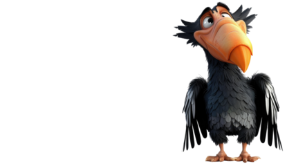 Angry Vulture Bird 3D Character Png.