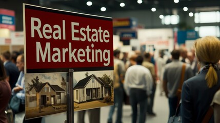 Real Estate Marketing Conference Sign and Attendees
