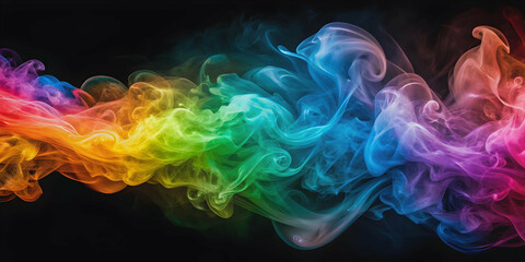 Obraz premium Abstract swirls of vibrant colored smoke creating a mesmerizing art background, colorful, abstract, vibrant, smoke, art