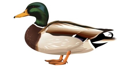 Obraz premium Mallard Duck Isolated on Png Background.