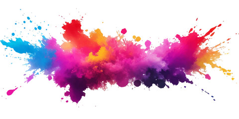 Multicolor powder explosion on White background. Colored cloud. Colorful dust explode. Paint Holi. colorful rainbow Holi paint color powder explosion with bright colors isolated white background.	