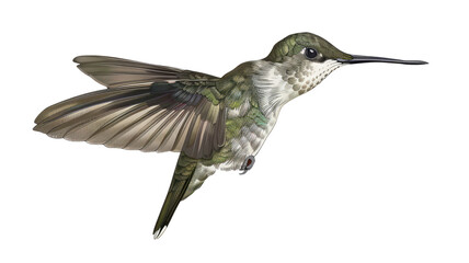 Obraz premium Flying Colorful Hummingbird Isolated on Png Background.