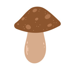 Hand drawn mushroom. Autumn vibes, forest, food. Vector simple flat design isolated on white background