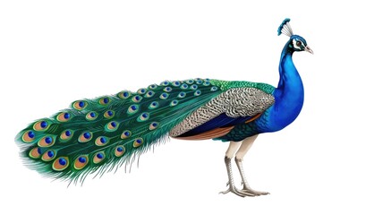Fototapeta premium Peacock Isolated on Png Background.