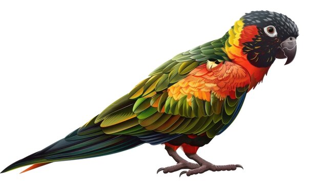 Macaw Parrot Isolated on Png Background.