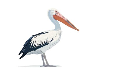 Fototapeta premium Pelican Bird Isolated on Png Background.