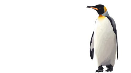 Large Penguin Bird Isolated on Png Background.