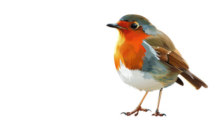 Fototapeta premium Robin Redbreast Bird Isolated on Png Background.