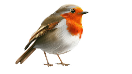 Fototapeta premium Robin Redbreast Bird Isolated on Png Background.