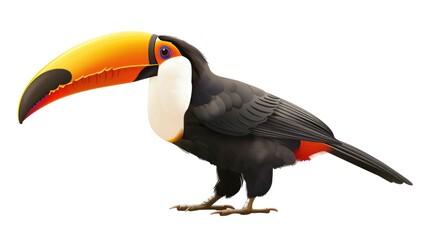 Naklejka premium Toucan Bird Character Isolated Png.