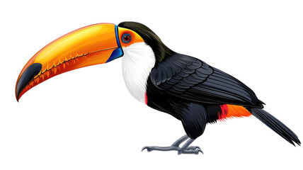 Naklejka premium Toucan Bird Character Isolated on Png Background.