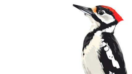 Colorful Woodpecker Bird Character Isolated Png.