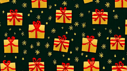Obraz premium Christmas gift wrap pattern, printable, plain background.