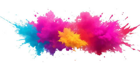 Multicolor powder explosion on White background. Colored cloud. Colorful dust explode. Paint Holi. colorful rainbow Holi paint color powder explosion with bright colors isolated white background.	