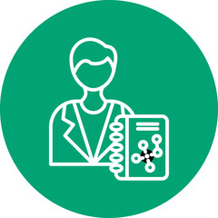 Scientist line circle icon