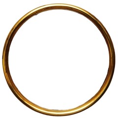 Golden Round Shape Isolated on Png Background.