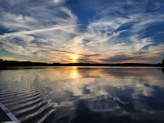 sunset over the lake