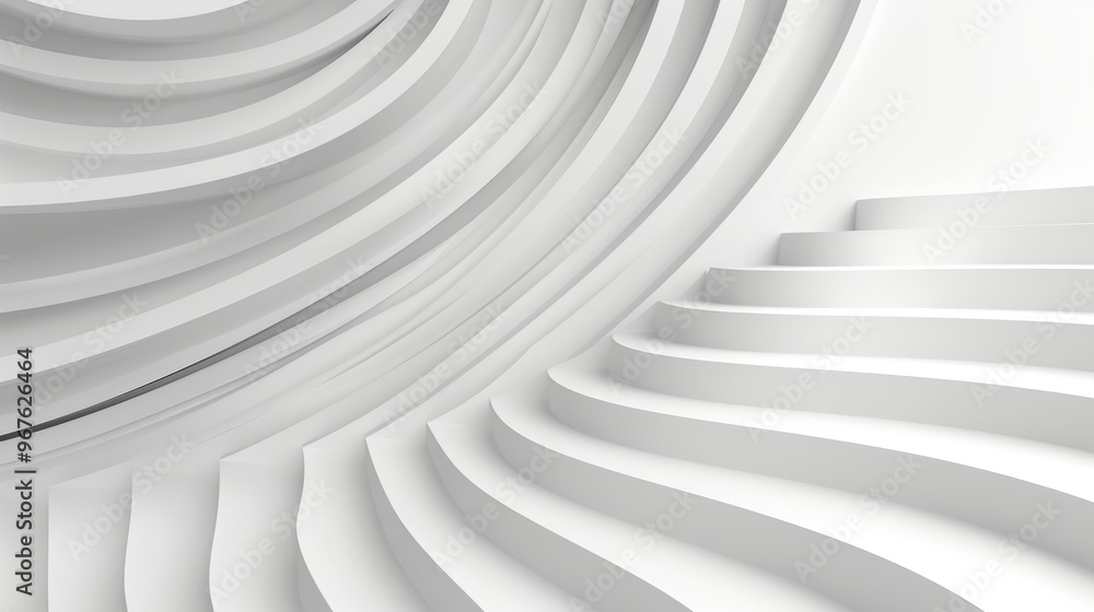 Poster abstract minimalist background, white wave pattern, soft curve, geometric shape design