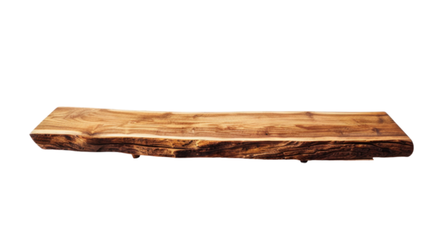 Wooden Rectangle Shape Log Isolated on Png Background.