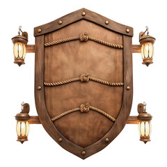 Fototapeta premium wooden decorative element and lamp model 62