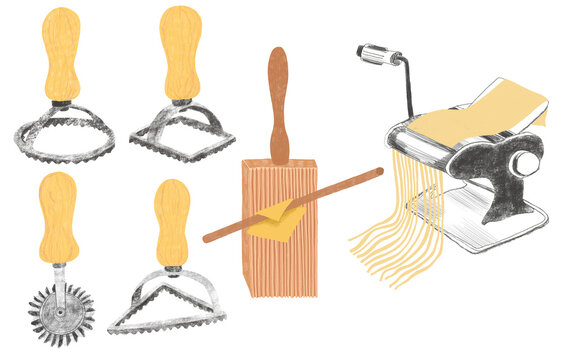 Homemade pasta making tools set