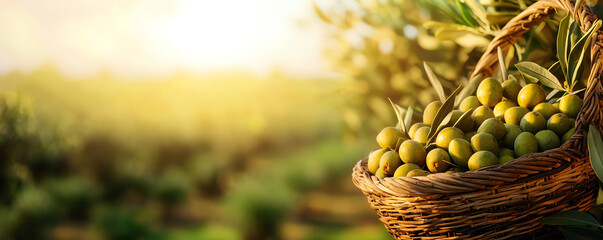 Farmers picking olives in a sundrenched grove, baskets filled with ripe fruit, gentle breeze, harvest season, olive harvest