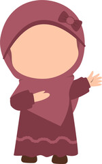 Muslim Girl Give Greeting Muslim Girl Hold Lantern for Ramadan Greeting Card or Islamic Celebration