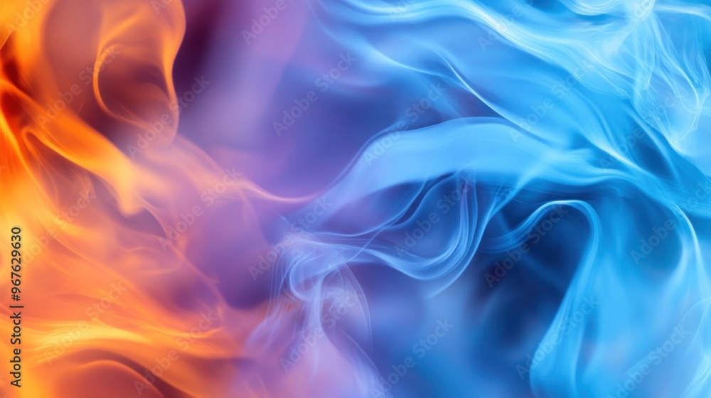 Aufkleber the vibrant orange and blue hues blend seamlessly, creating a dynamic and mesmerizing abstract backg
