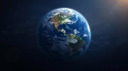 Obraz premium A stunning view of Earth from space, showcasing its blue oceans and swirling clouds.
