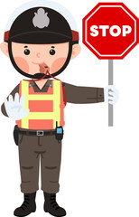police officer making a stop sign