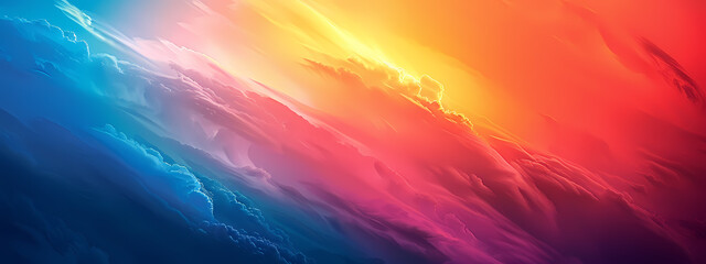 Obraz premium A vibrant gradient of colors blending from deep blue through rich pinks to warm oranges, resembling a stunning sunset or sunrise.