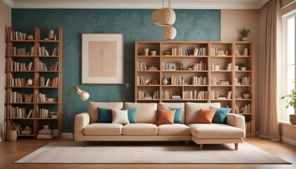 Photo interior modern design room 3d illustration;