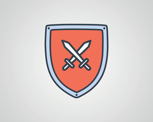 Vector war shield design, Vector shield icon