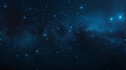 A breathtaking image of a starry night sky with a deep blue cosmic backdrop. Twinkling stars and wispy clouds create an ethereal scene, perfect for astronomy or science fiction projects.