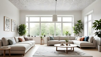 Fototapeta premium Photo interior modern design room 3d illustration;