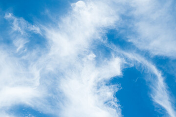 Beautiful nature view cirrus clouds with clear sky background in morning