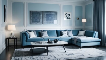 Photo interior modern design room 3d illustration;