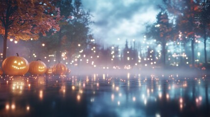 Obraz premium Darkwave Halloween rave neon pumpkin holograms pulsing with the beat