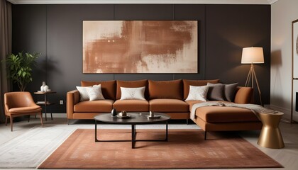 Photo interior modern design room 3d illustration;