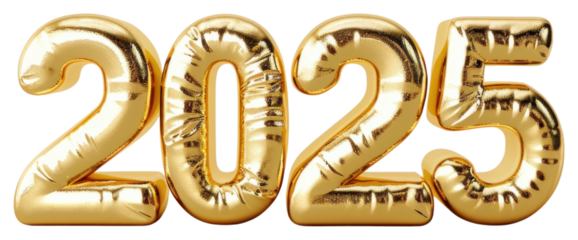 PNG Golden 2025 balloon numbers