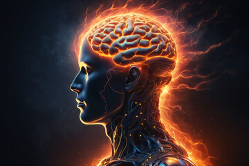 Obraz premium Scientifical illustration of human brain 