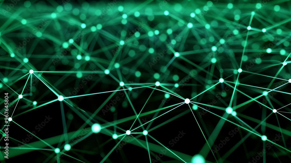 Poster abstract green digital network connection background.