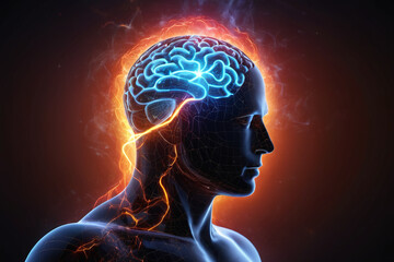 Obraz premium Scientifical illustration of human brain 
