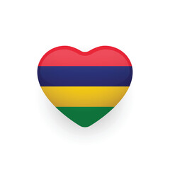 National flag of Mauritius shaped as heart. Mauritius flag. Vector illustration.	
