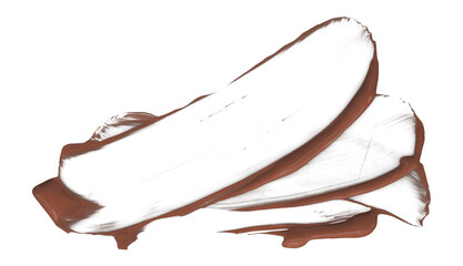 Separate torn brown brush strokes on transparent background.