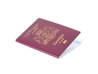 Georgian passport isolated on white